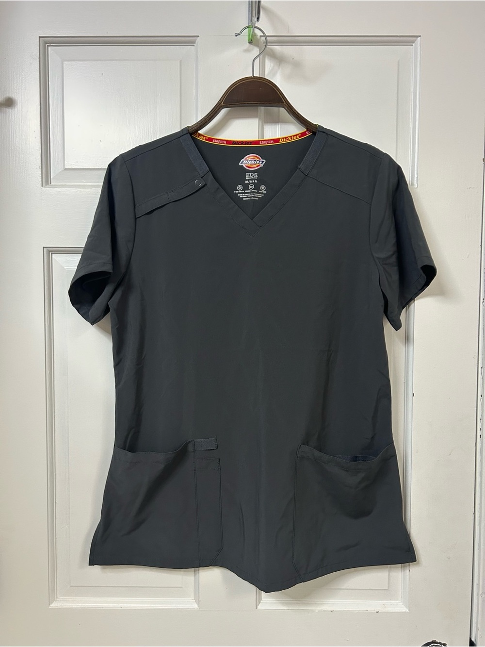 Dickies Women's Charcoal V-Neck Scrub Top